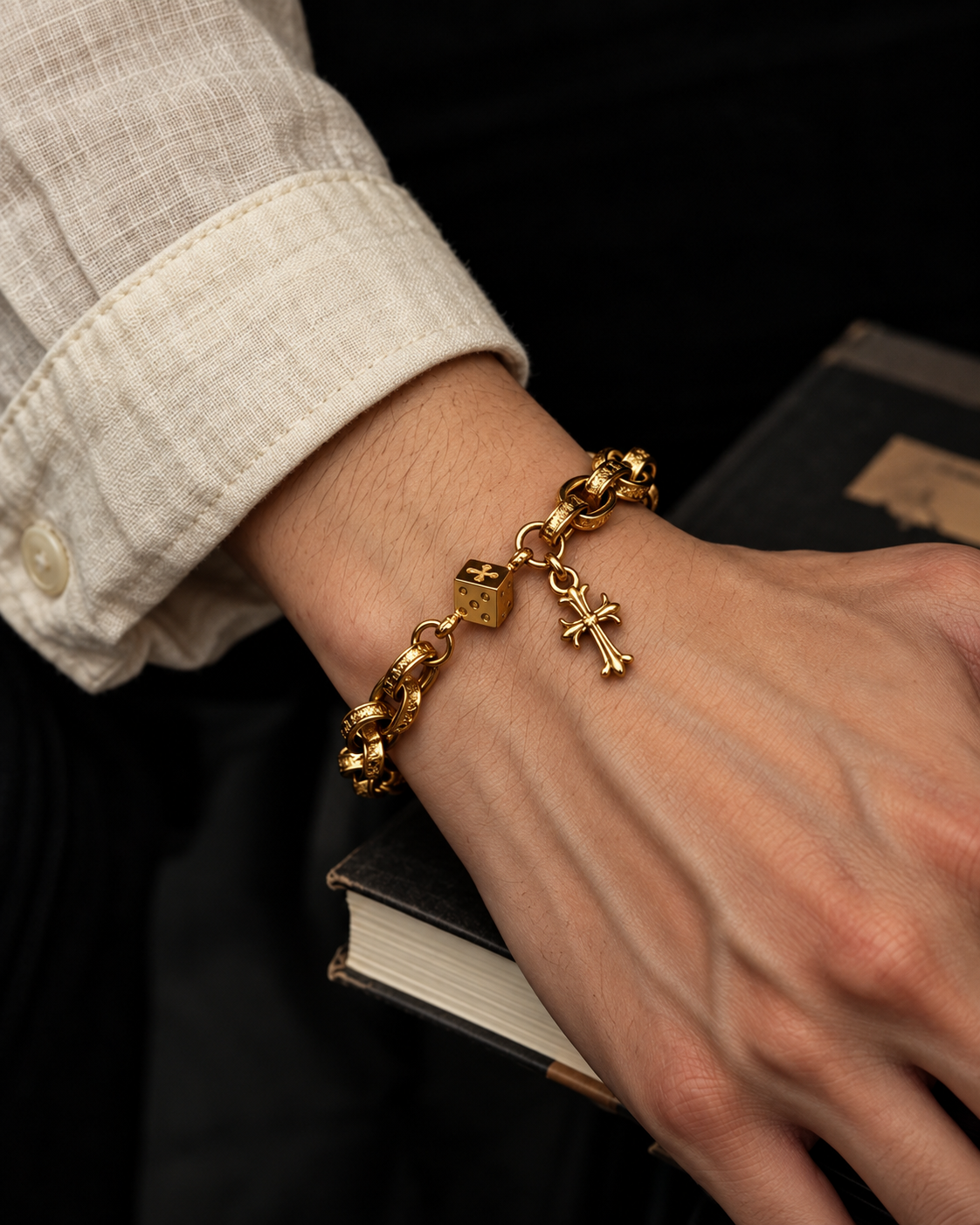 Dice Cross Bracelet